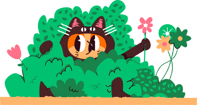 Shippy hiding in a bush