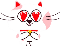 Tama the cat with hearts